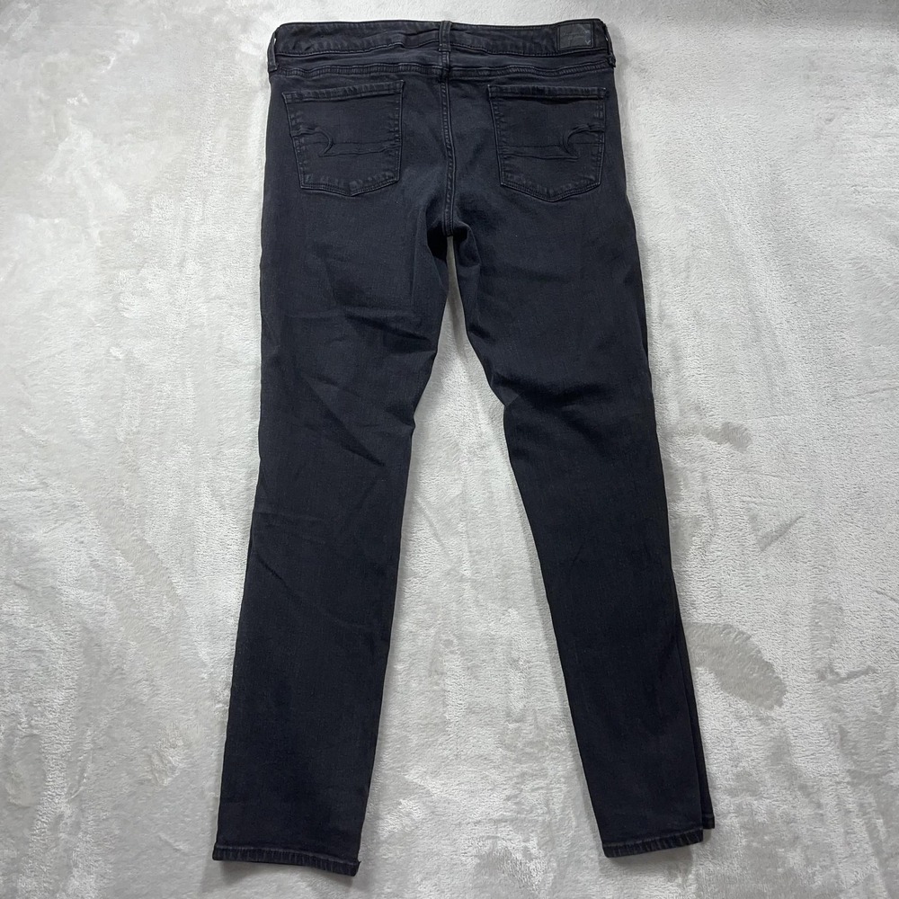 American Eagle Jeans Womens 12 Gray Charcoal Wash Super Stretch‎ Skinny 32x29.5 - Picture 2 of 10